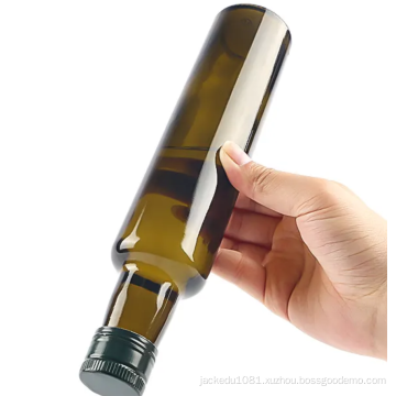 250ml round shape amber glass olive oil bottle